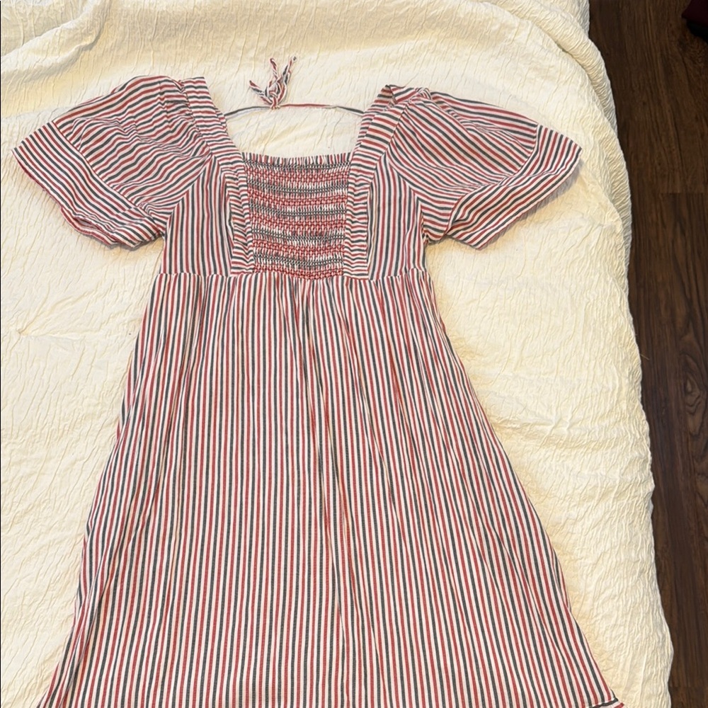 Old Navy Red and White Waffle dress